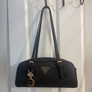 GUESS Black Shoulder Bag with Gold Accents NEW